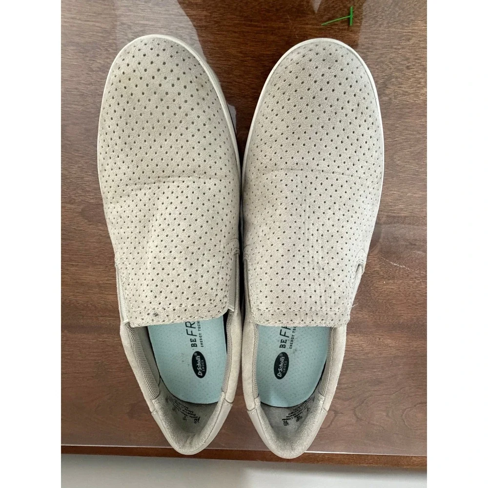 Dr. Scholl's Be Free Beige Perforated Slip-On Sneakers Comfort Shoes Women's